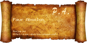 Paur Absolon névjegykártya